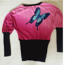 Black and Pink Long Sleeve Top